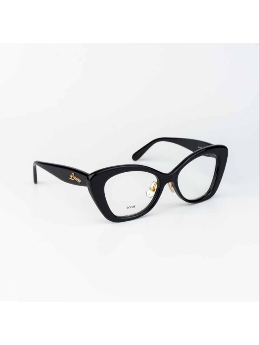 Loewe Women Eyeglasses Shiny Black Demo Cat Eye LW50067F 001 NEW AUTHENTIC